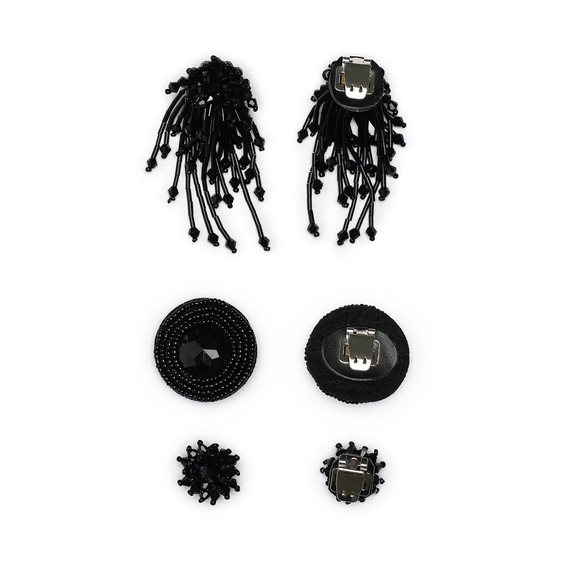 black beads chain charm set