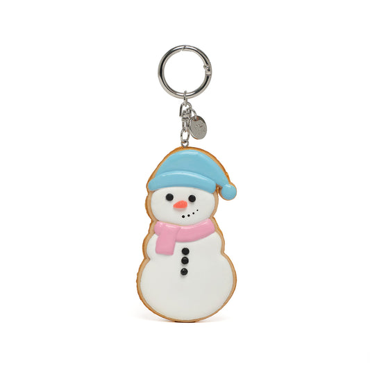 snowman cookie keyring