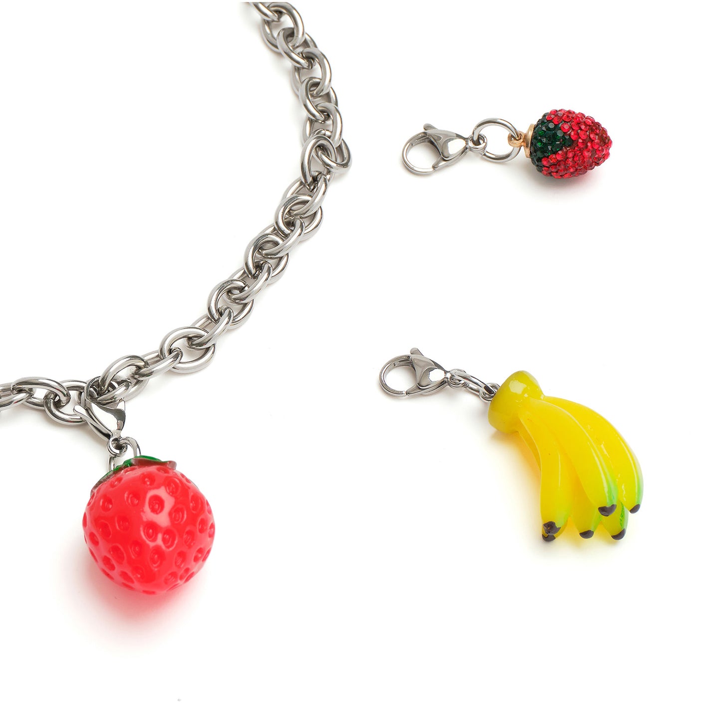 banana & strawberry mix necklace