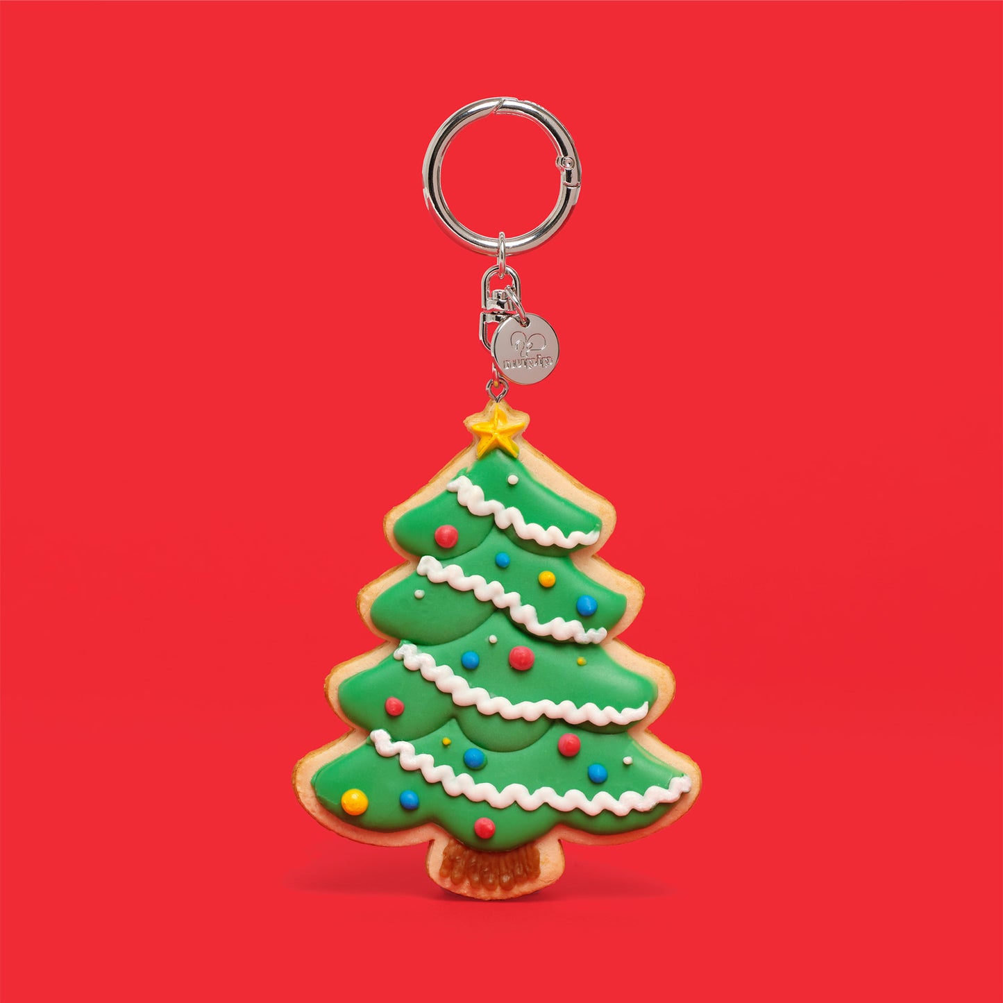 christmas tree cookie keyring