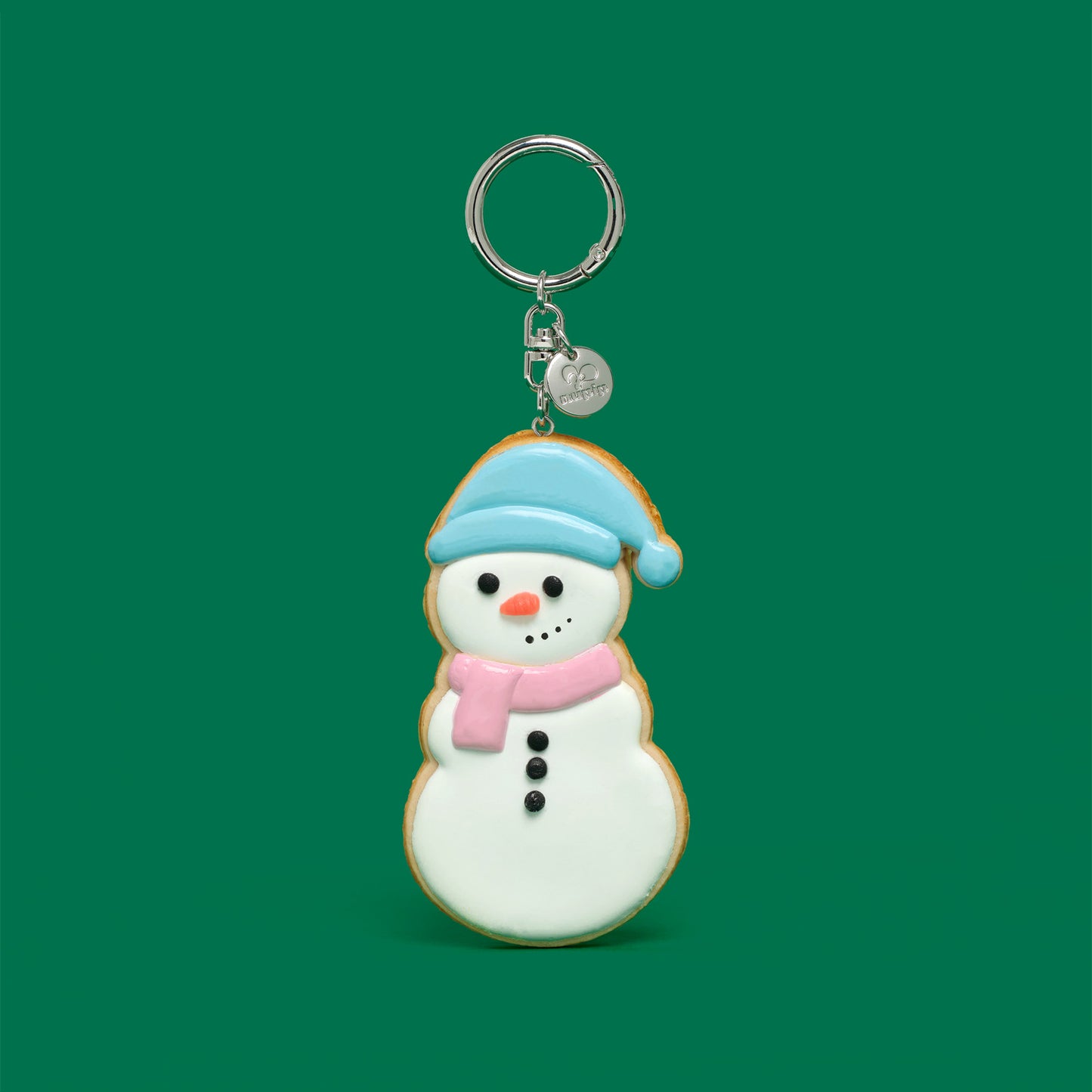 snowman cookie keyring