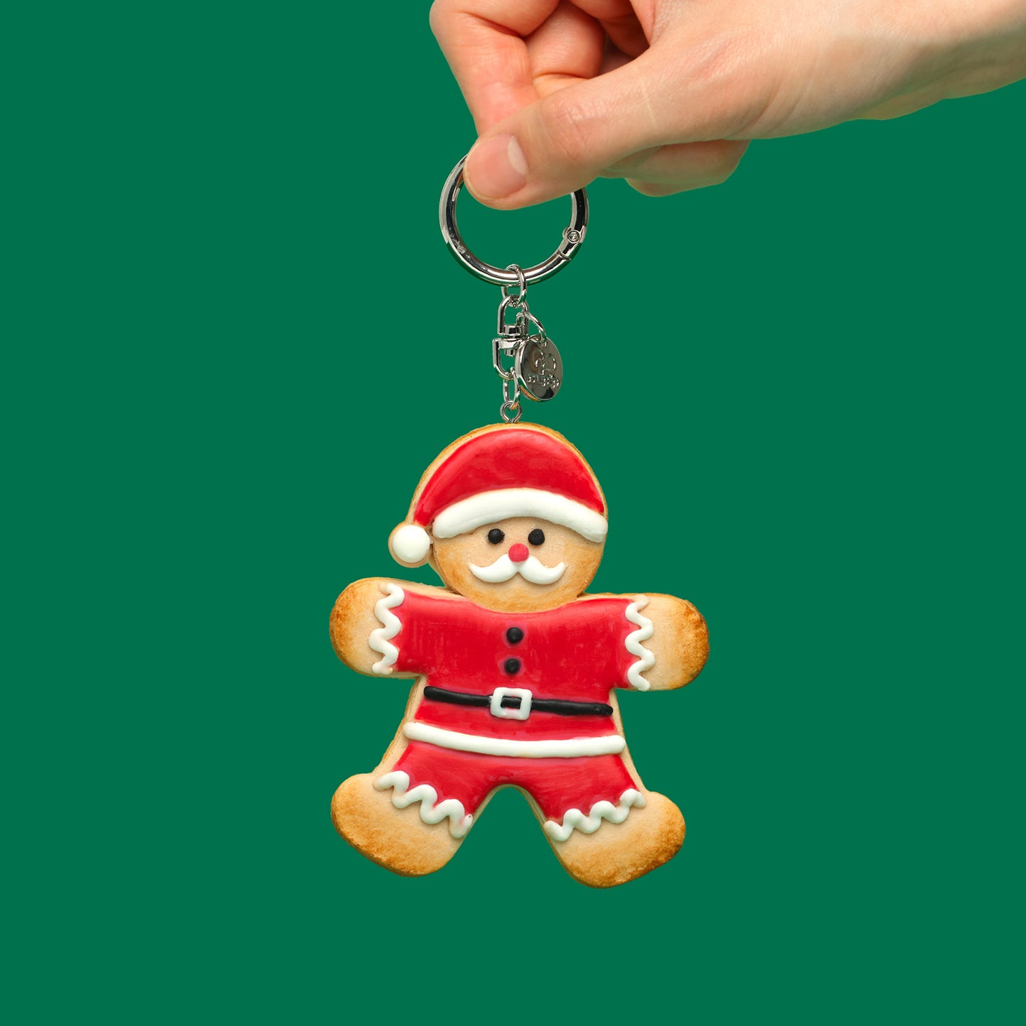 ginger man santa cookie keyring 