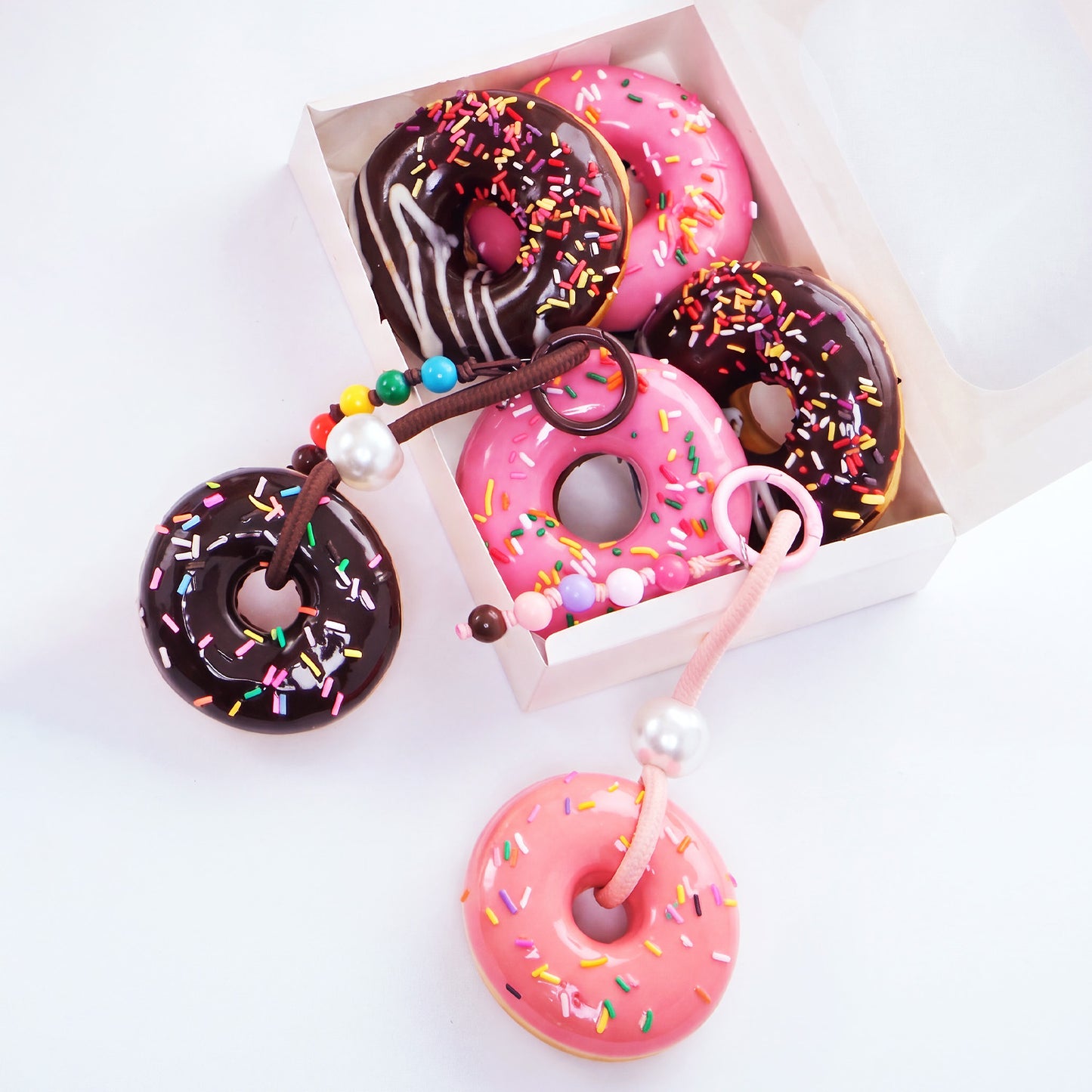 Pink Donut Keyring