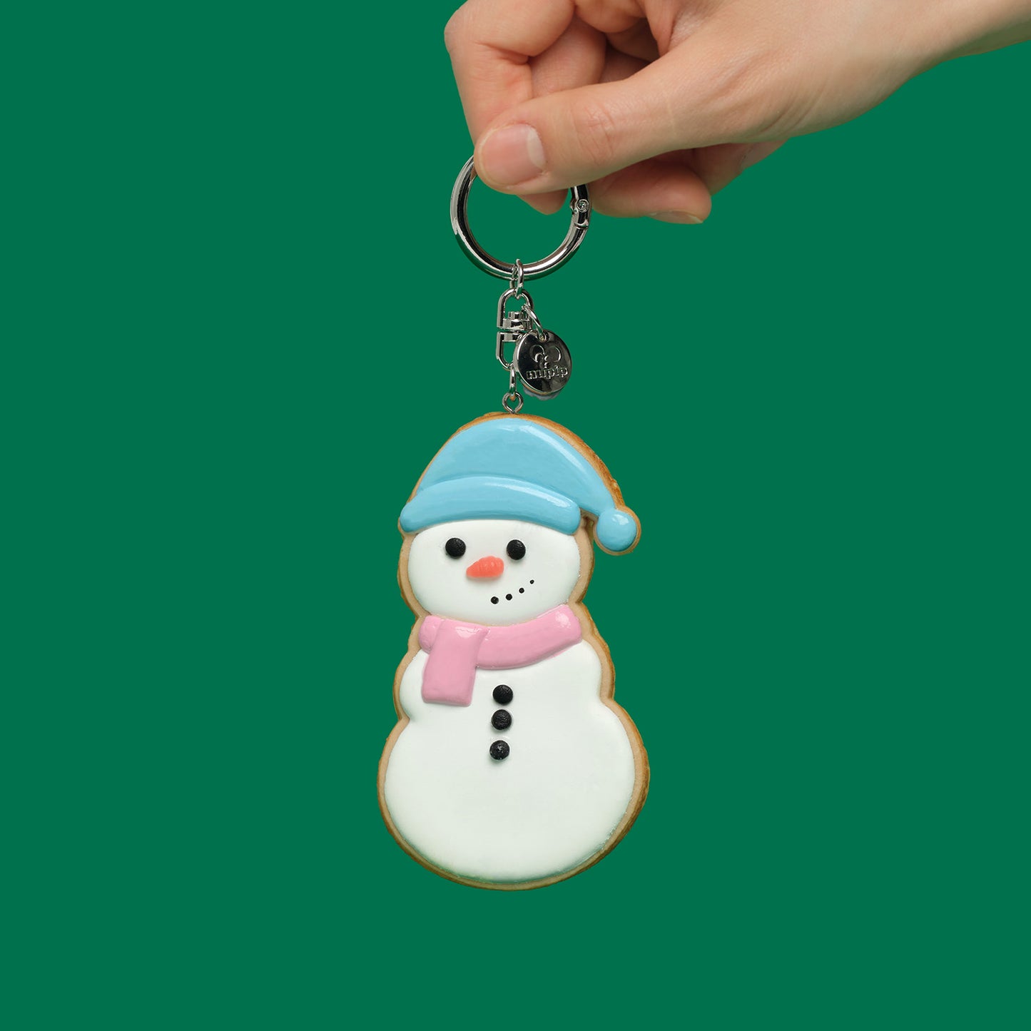snowman cookie keyring