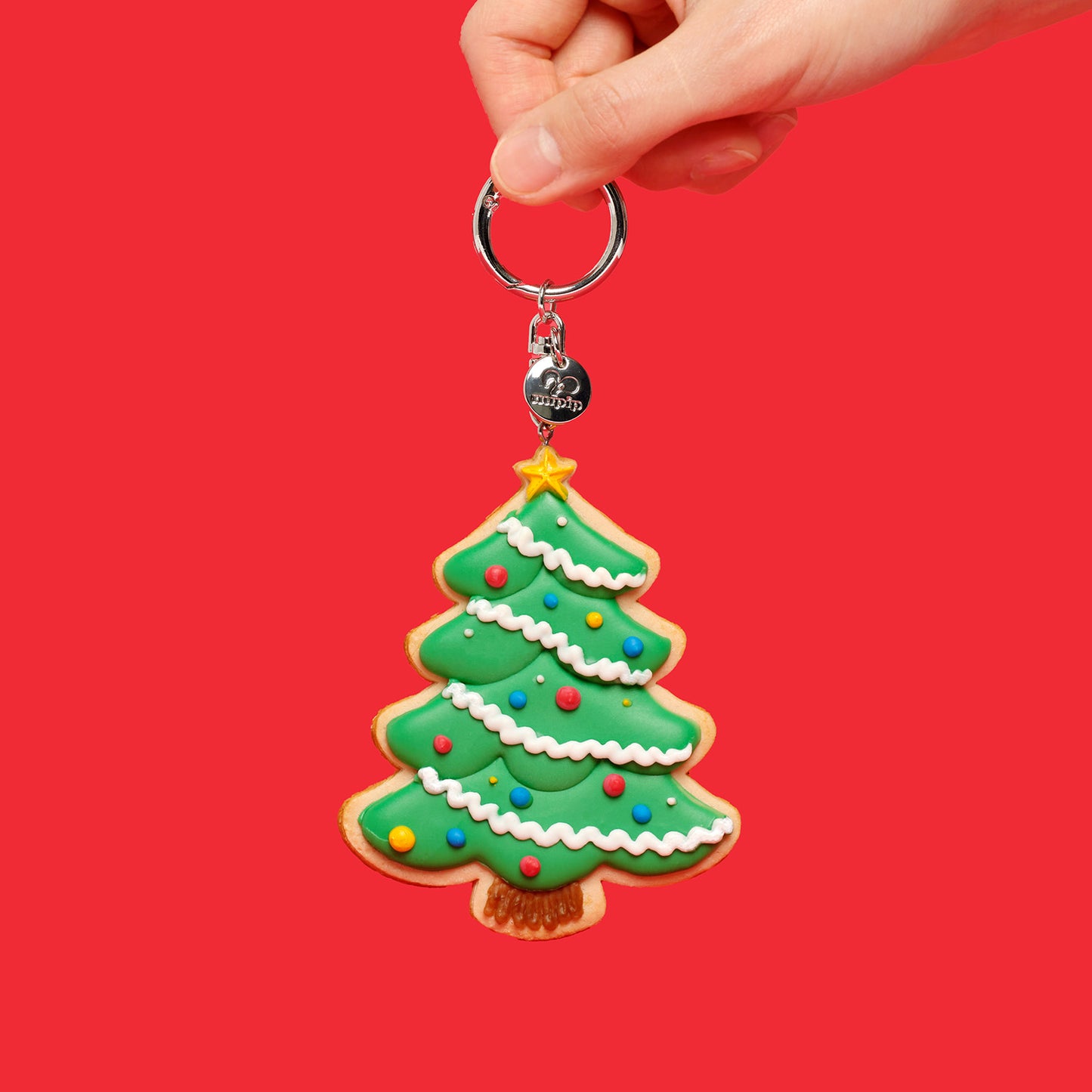 christmas tree cookie keyring