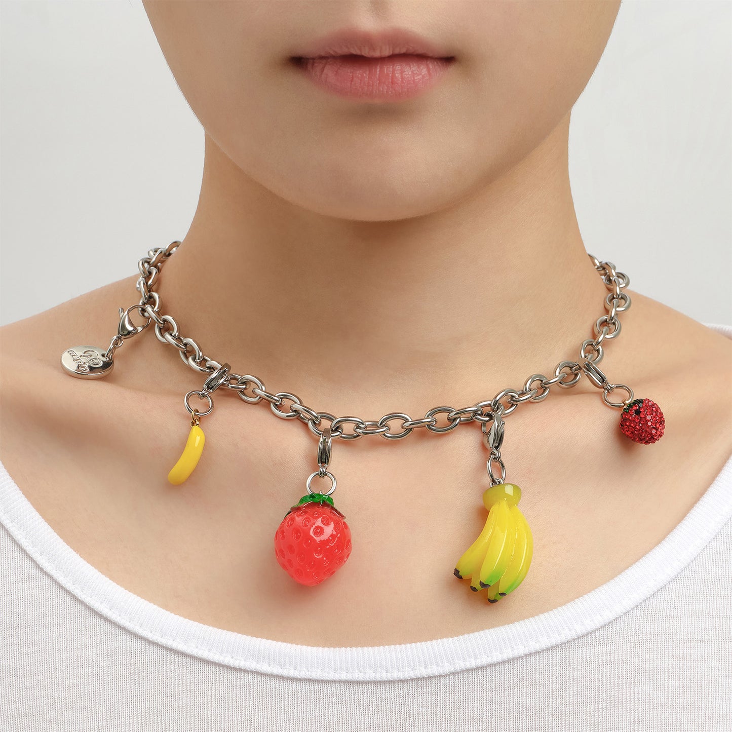 banana & strawberry mix necklace