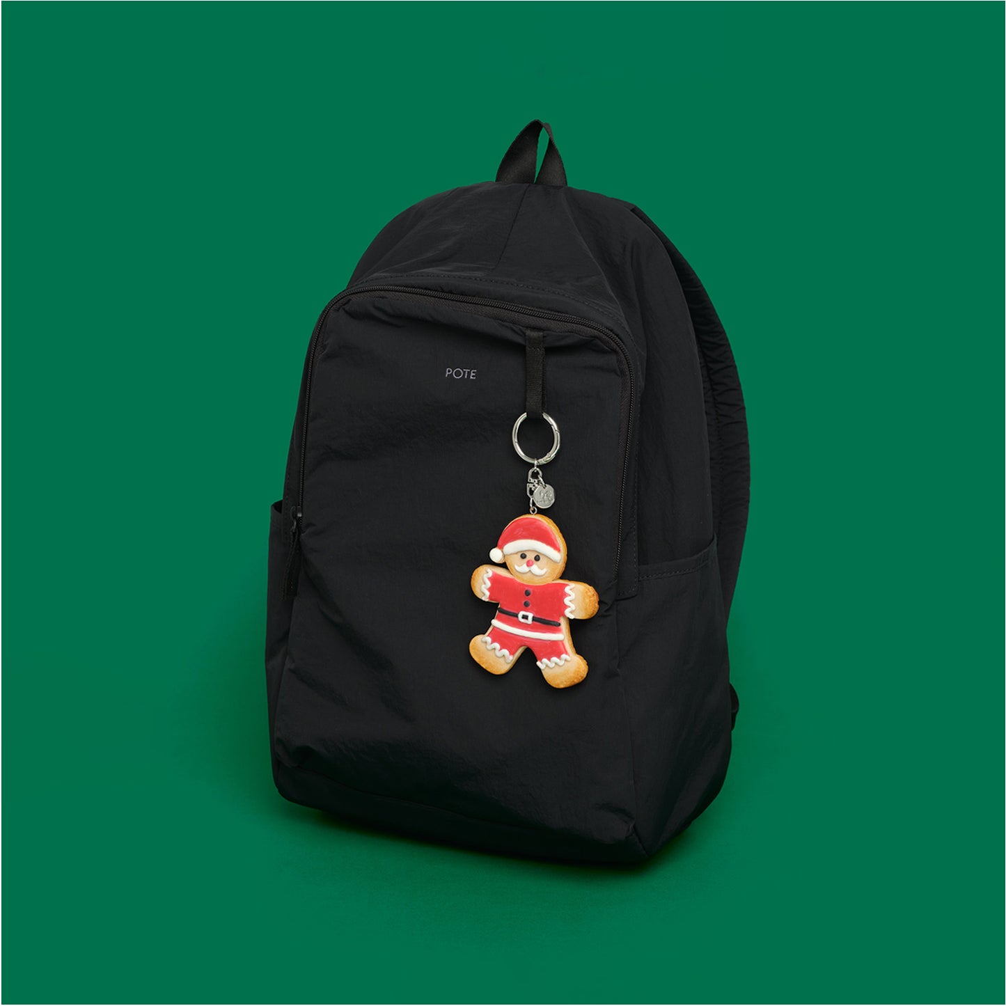 ginger man santa cookie keyring 