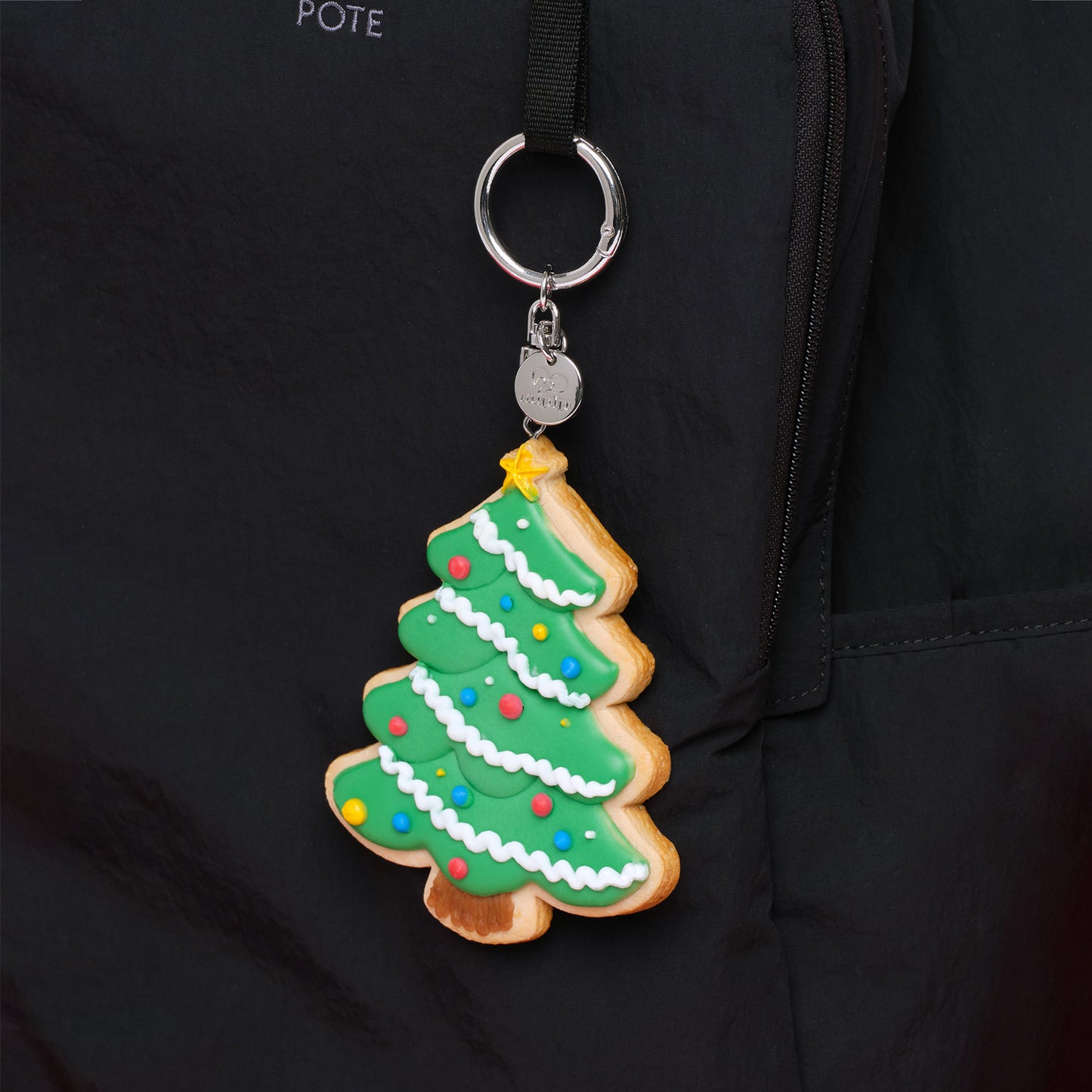 christmas tree cookie keyring