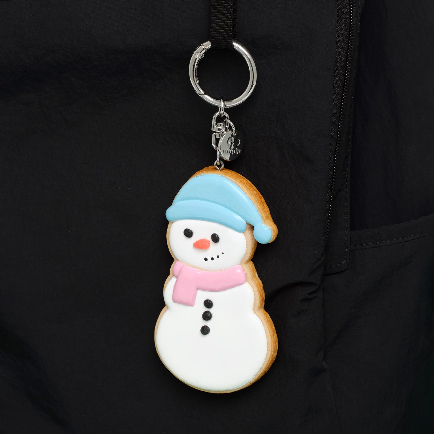 snowman cookie keyring